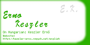 erno keszler business card